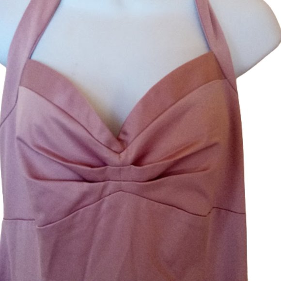 Pink Blush Full Length Maxi Halter Gown  Size 14 - Picture 3 of 6